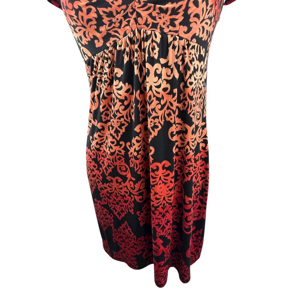 Soma Ombre Damask Short Sleeve V-Neck Jersey Mini Lightweight Sleep Dress Large - Picture 4 of 9